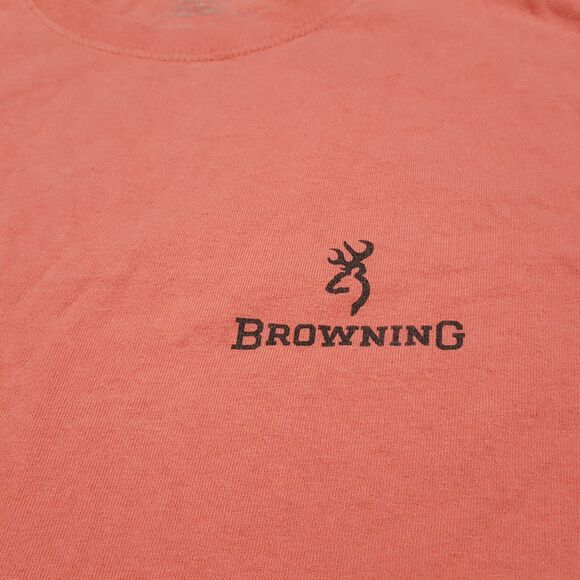 Browning Shirt Womens Medium Pink Pullover Cotton Casual Outdoor Hunting Tee - Picture 8 of 12
